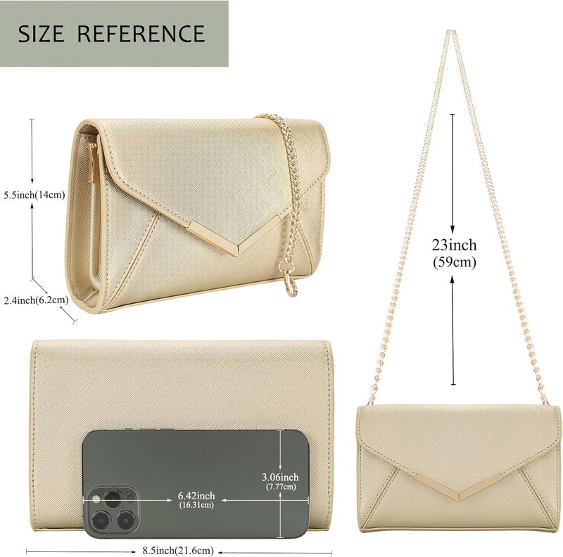 DEXMAY DM DEXMAY Women Envelope Clutch Faux Saffiano Leather Evening Handbag Foldover Clutch Bag Formal Dressy Purse - Image 3